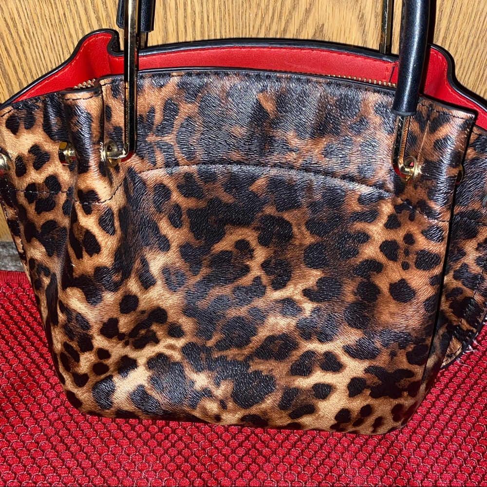 Sondra Roberts Leopard Print Satchel  Crossbody
